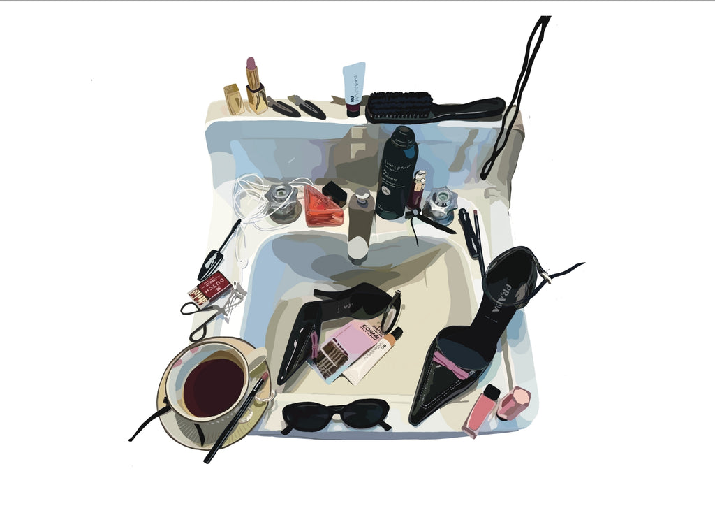 Messy Vanity - White - Print