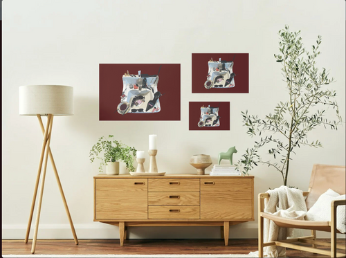 Messy Vanity - Maroon -  Print