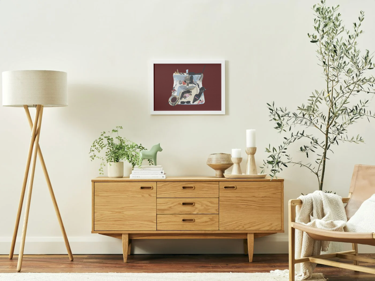 Messy Vanity - Maroon -  Print