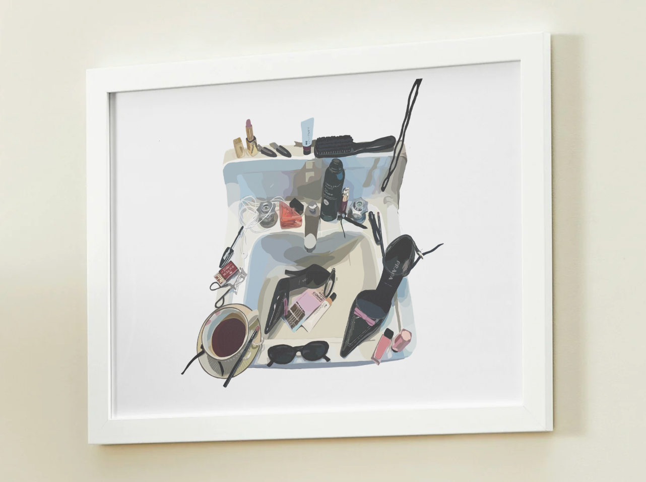 Messy Vanity - White - Print