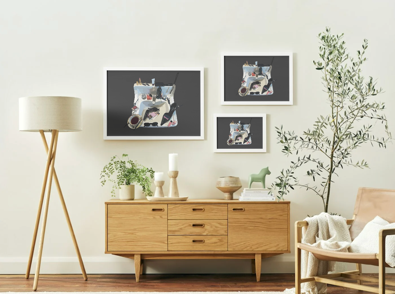 Messy Vanity - Charcoal - Print