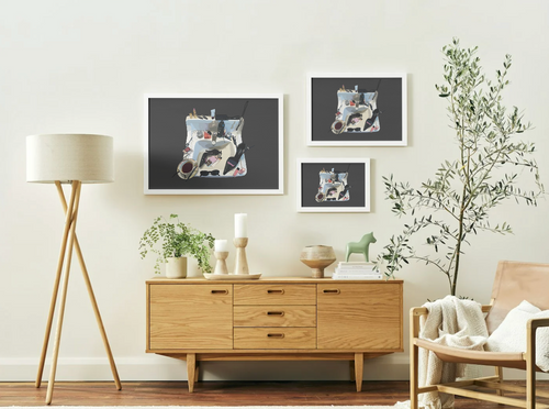 Messy Vanity - Charcoal - Print